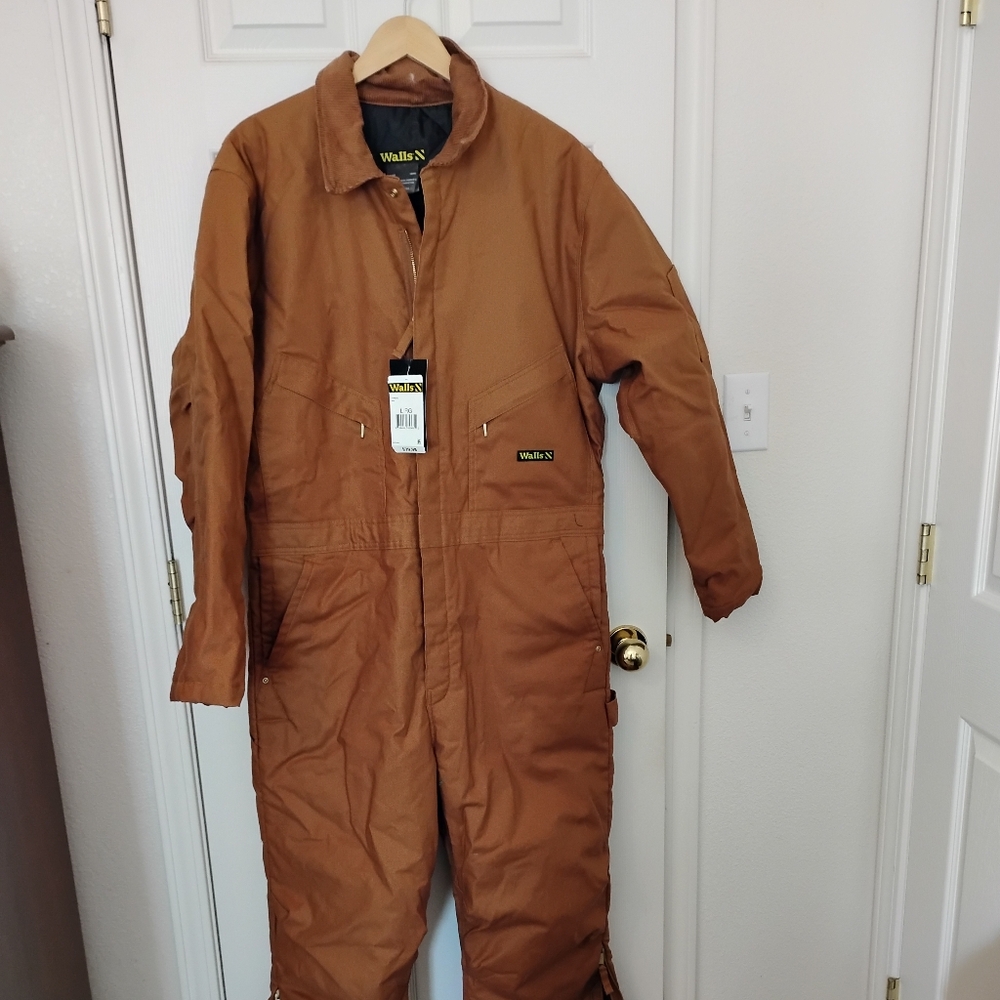 Walls Men's Brown Insulated Quilted Coveralls Large
